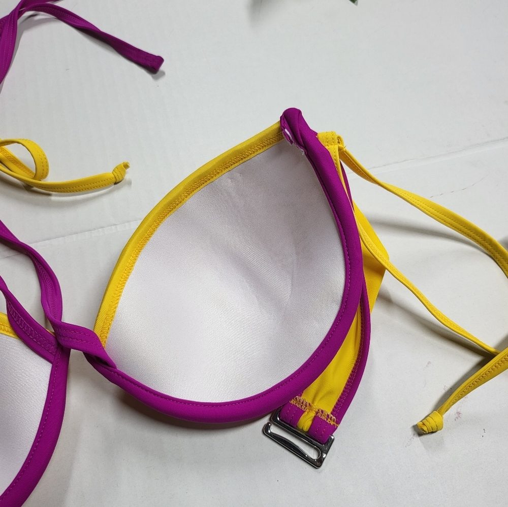 Andrea Lyamah Wasuki Beautiful Swimsuit Bra, Yellow, orange and purple - Picture 10 of 10